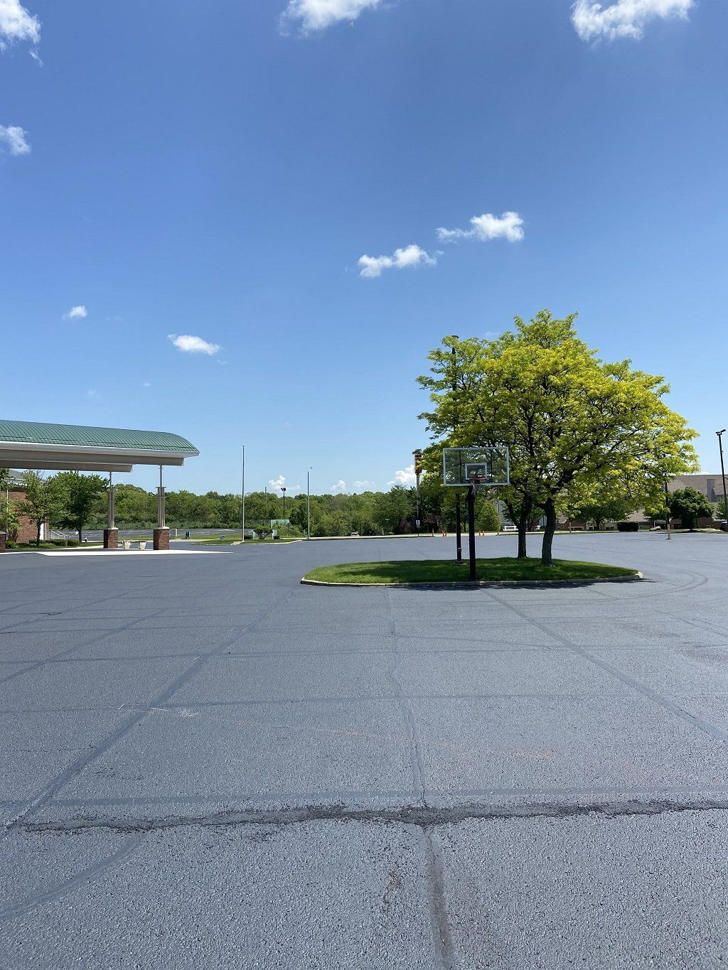 Basketball Ring with Tree on the Center — Canton, OH — Milhoan Asphalt Maintenance Inc