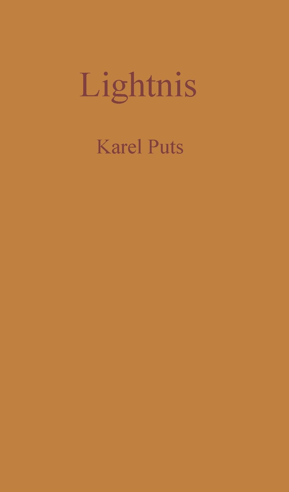 Boek Lightnis, Karel Puts, literatuur, fictie;