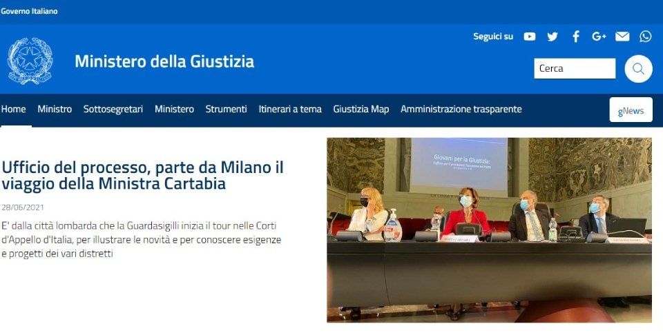 Sito Ministero della giustizia