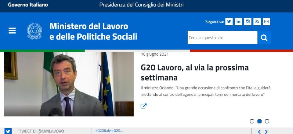 Sito Ministero Lavoro