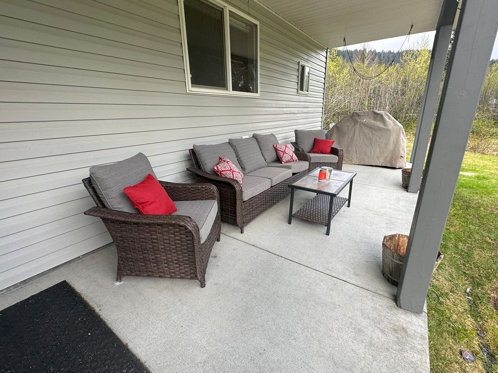 patio furniture under porch