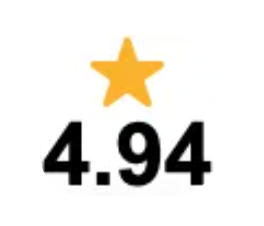 A yellow star is above the number 1.91 on a white background.