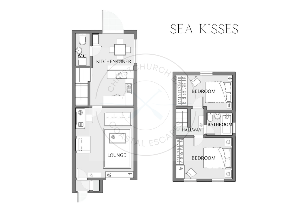 A black and white floor plan of a house.