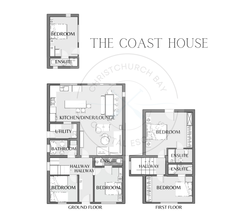 A floor plan of a house called the coast house