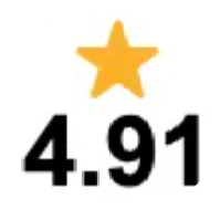 A yellow star is above the number 1.91 on a white background.