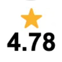 A yellow star is above the number 4.78 on a white background.