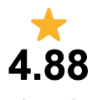 A yellow star is above the number 4.88 on a white background.