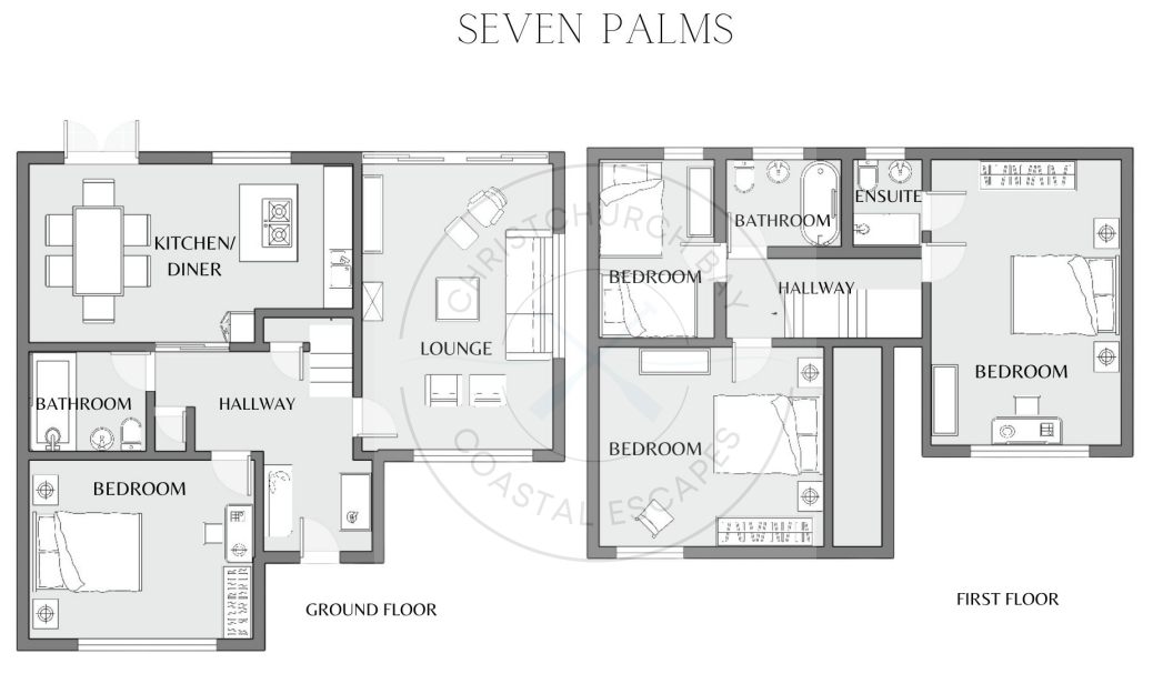 A black and white floor plan of a house.
