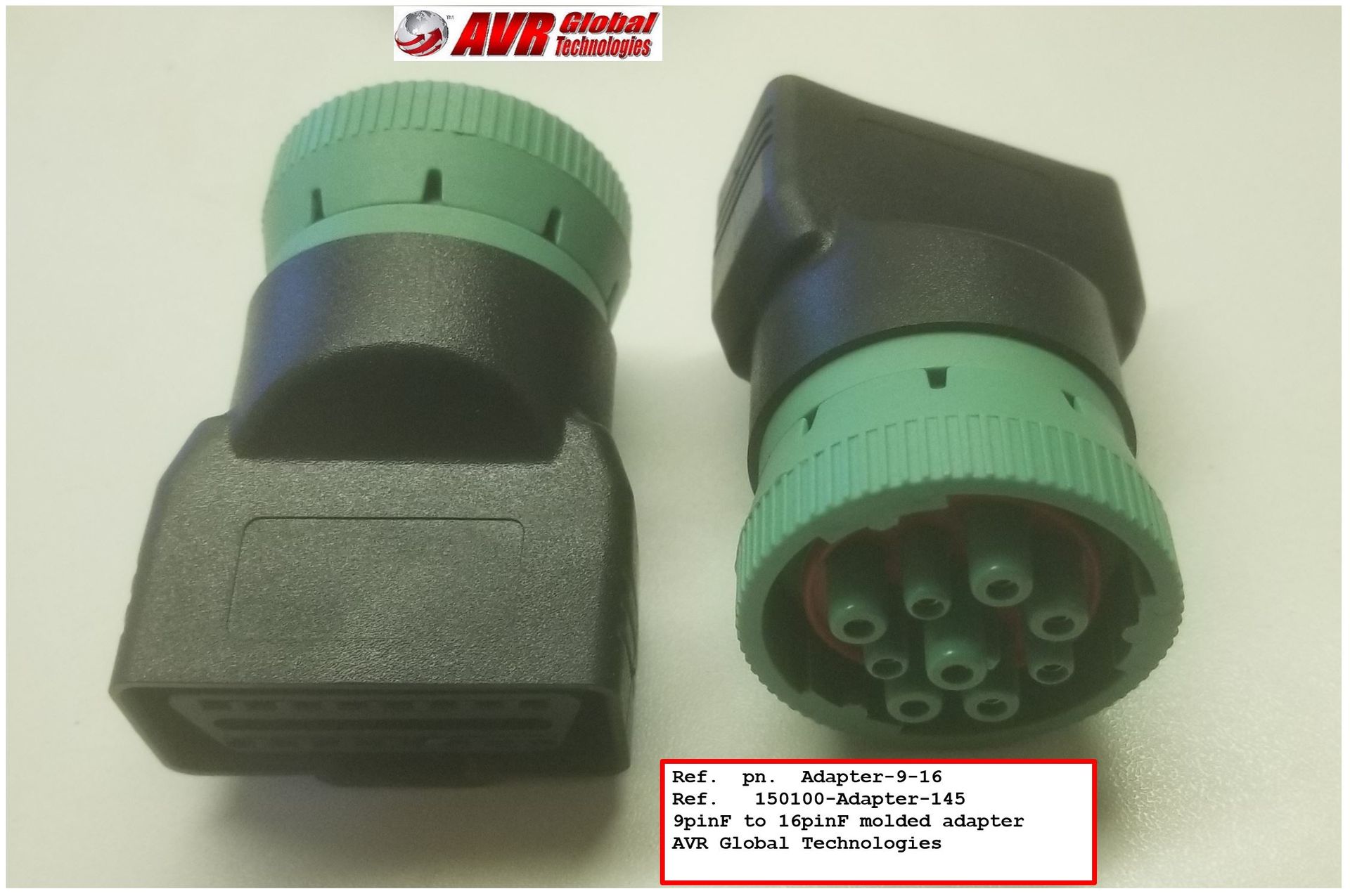A pair of green and black electrical connectors from avb global