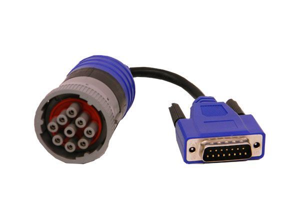 A gray and blue connector with a blue cable attached to it