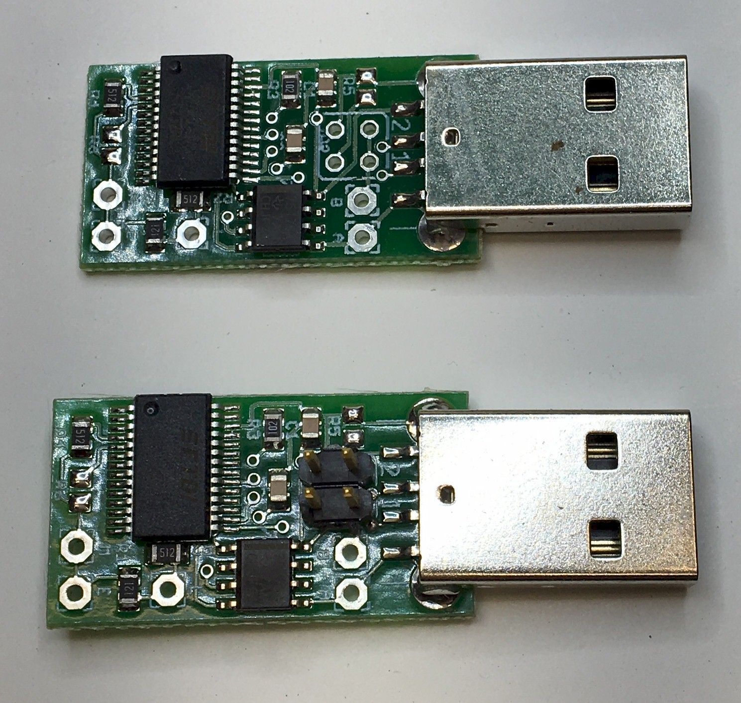 Two pieces of electronic equipment one of which is a usb flash drive