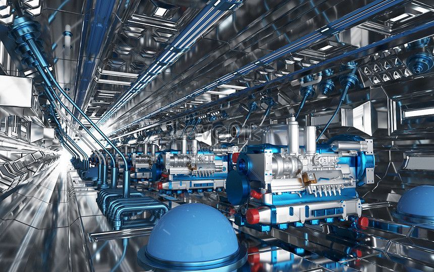 There are a lot of blue balls in the middle of the room.