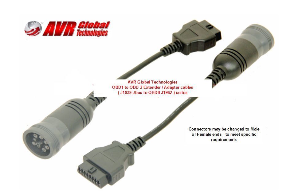 A couple of cables that say avr global on them