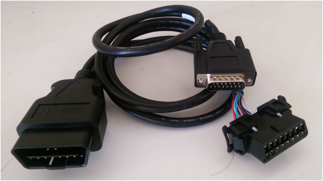 A black cable with a connector on the end