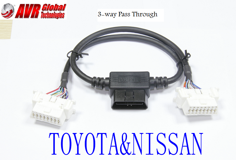 A 3 way pass through cable for toyota and nissan