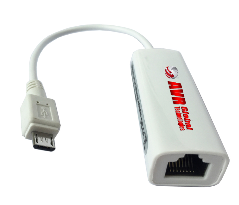 A white device that says avr global technologies on it