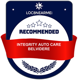 A badge that says integrity auto care belvidere on it