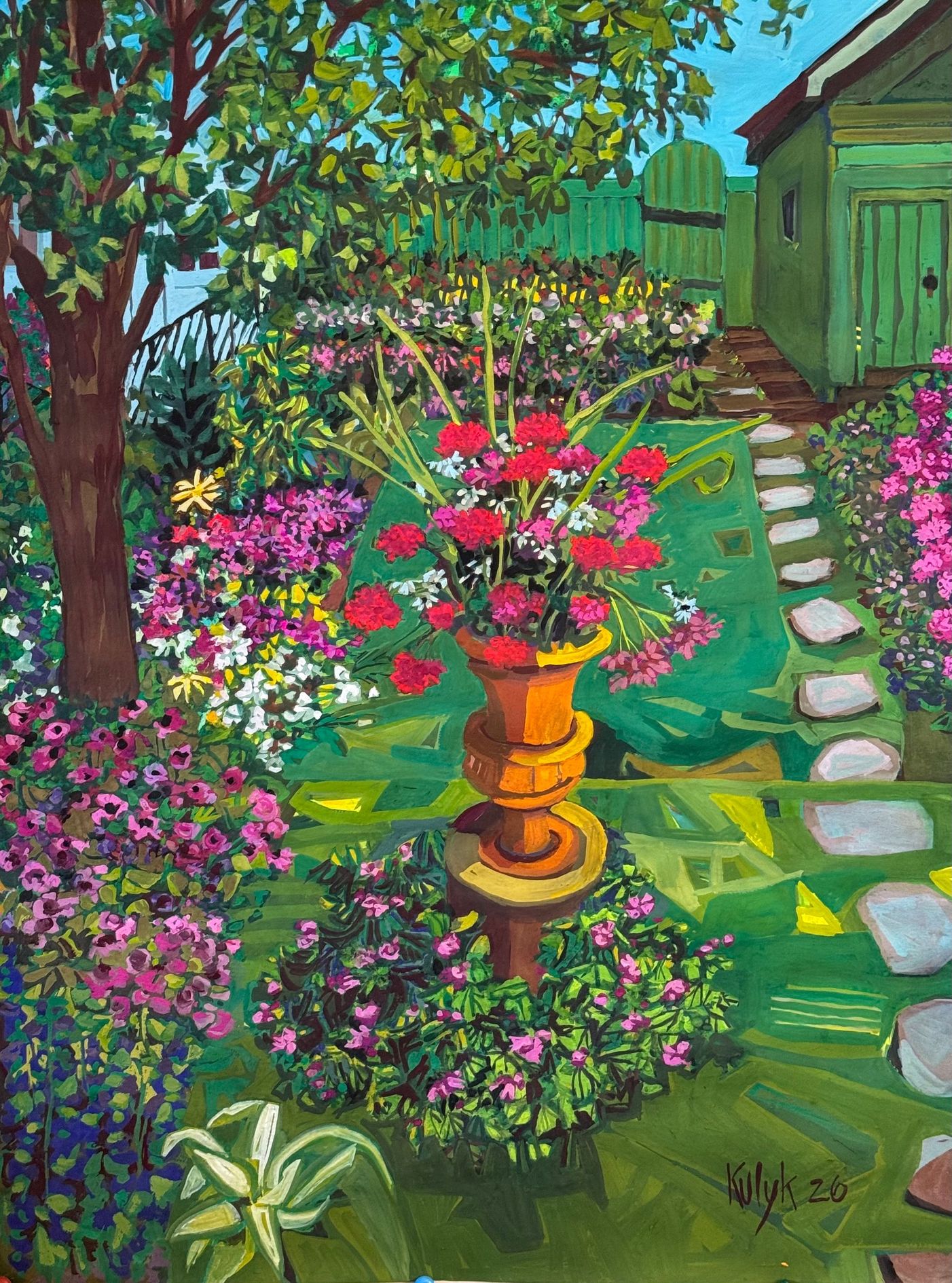 ©Karen Kulyk Toronto Garden, 494 Dovercourt Road, 2026
24”x18”, gouache on Arches Paper