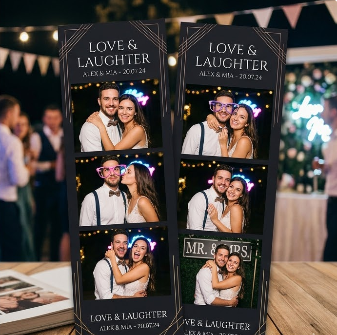 Professional photo booth strips with