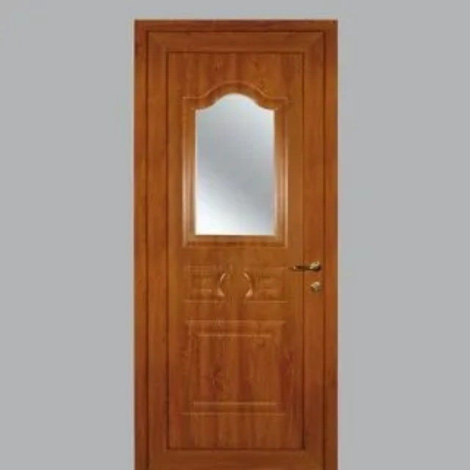 Portoncino ad un'anta colore ciliegio con maniglia passante in ottone