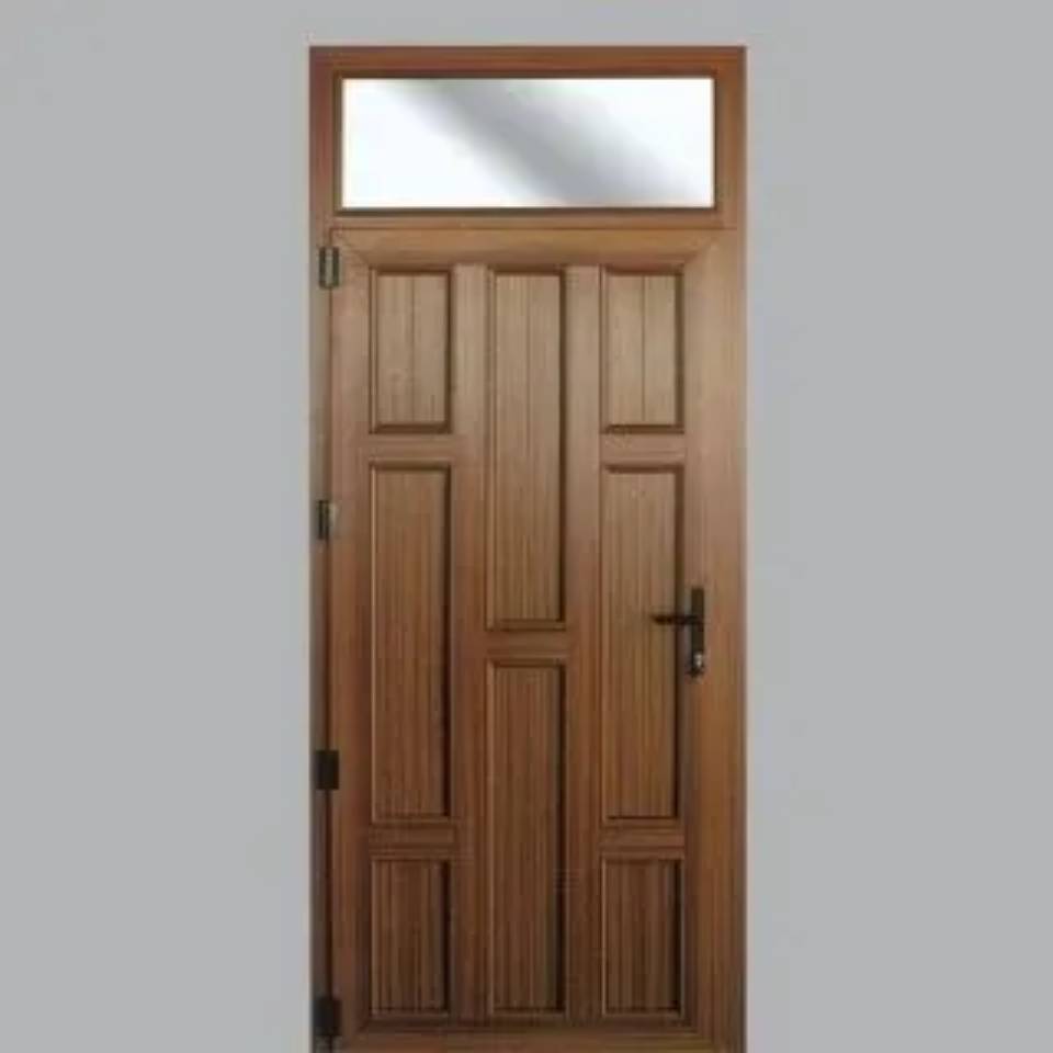 Portoncino color rovere con montanti verticali