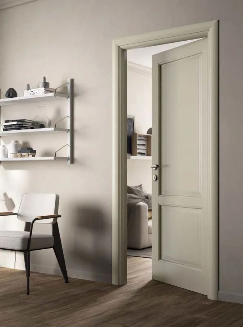 Porta ad anta cieca pantografata. Colore avorio