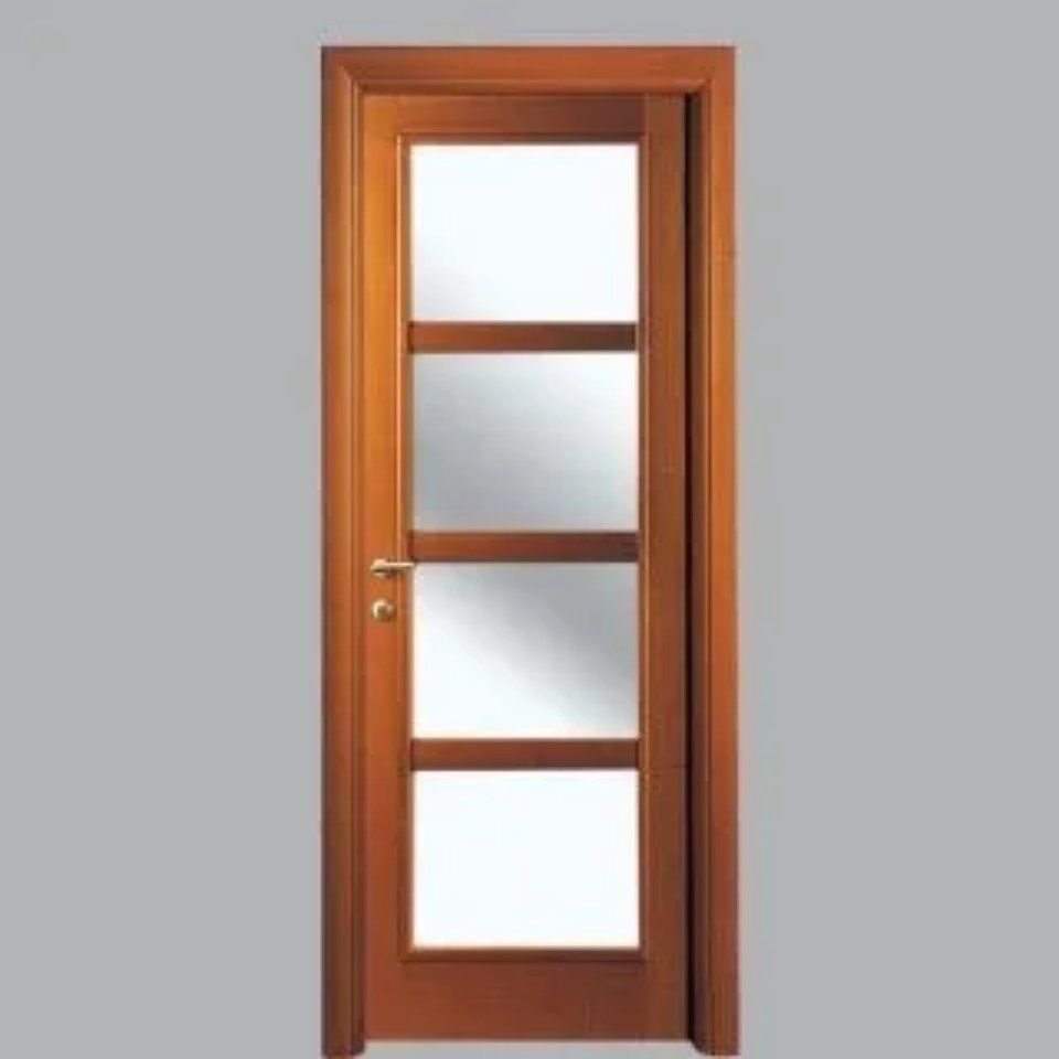 Porta con cristallo satinato e traversi