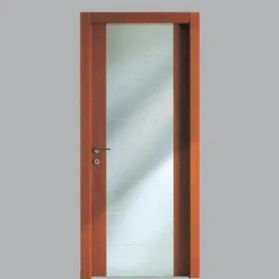 Porta con anta in cristallo inciso