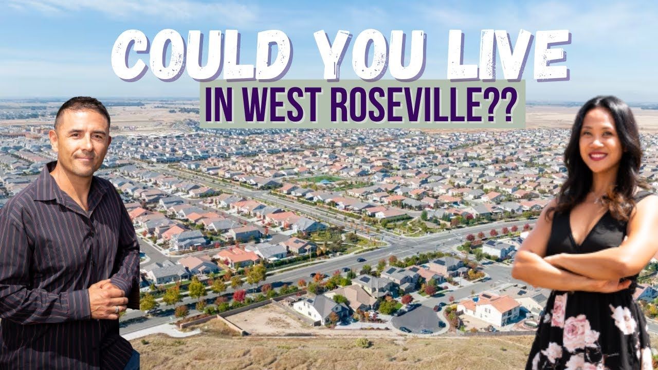 Two people in front of a Roseville, CA cityscape, title reads 
