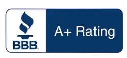 BBB A+ Rating logo with a blue and white color scheme.