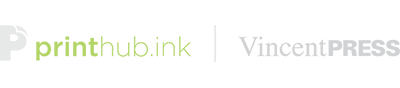 A logo for printhub ink and vincent press