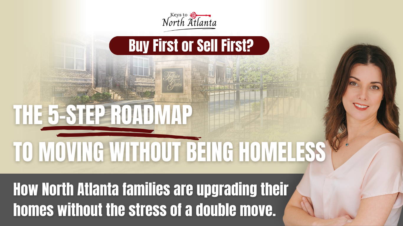 Woman with crossed arms next to text: