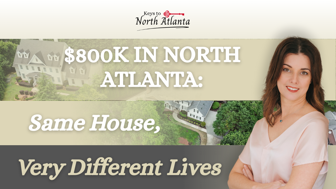 Woman in North Atlanta real estate video. Title: