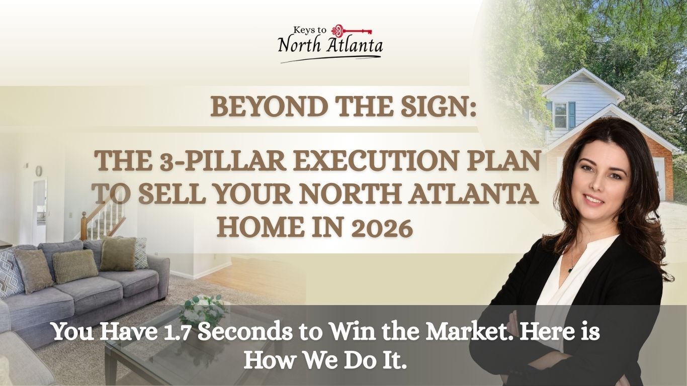 Staged luxury kitchen in Milton GA showing ROI stats