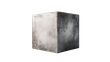 A close up of a concrete block on a white background.