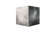A close up of a concrete block on a white background.