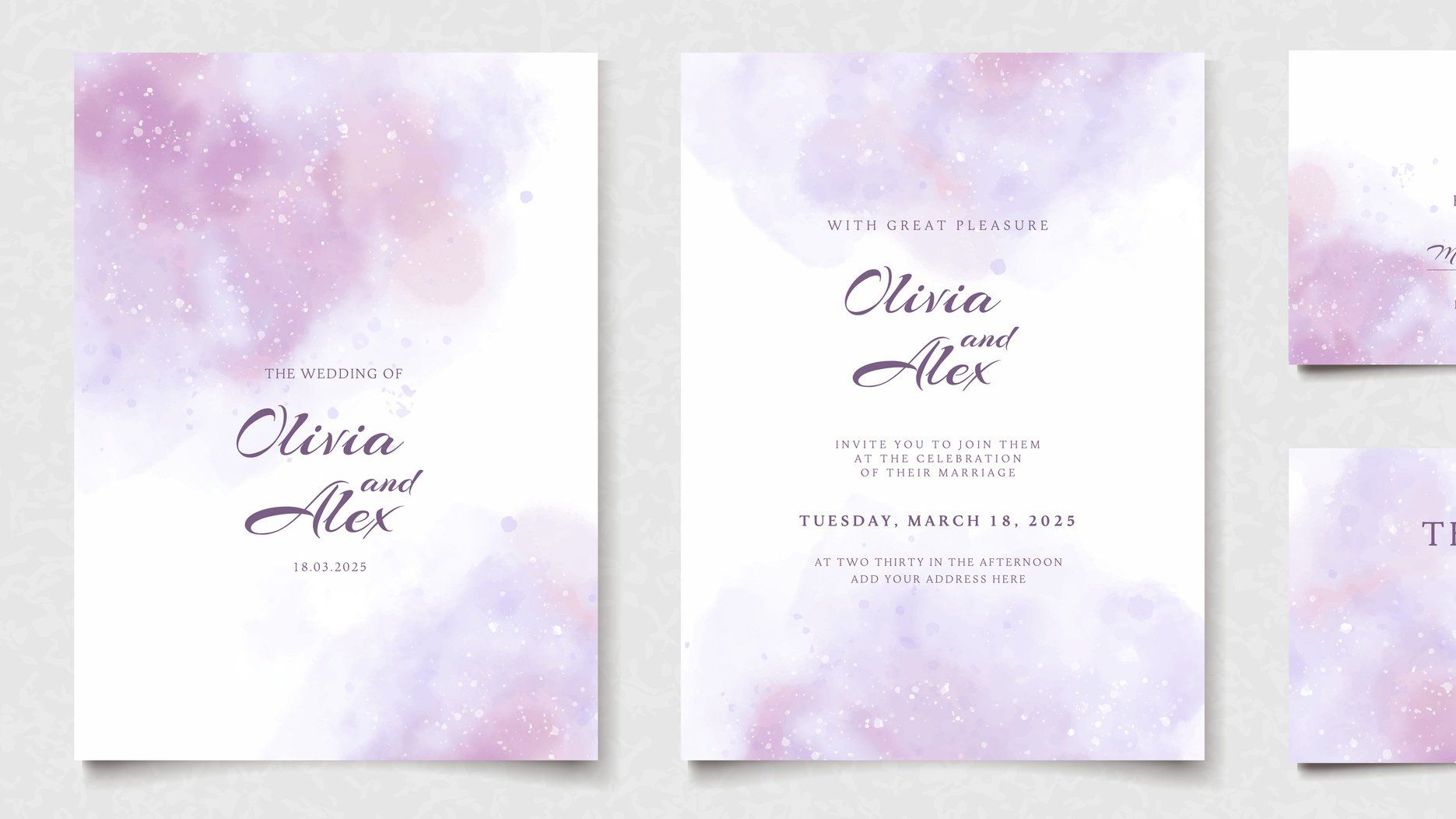 Purple Wedding Invitation – Tecumseh, MI – D Printer Inc.
