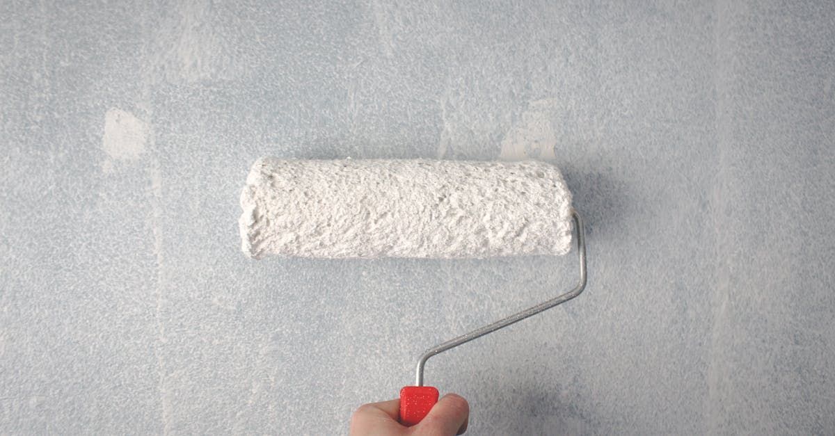 A person is painting a wall with a paint roller.