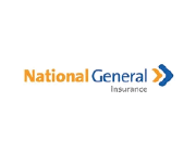 The National General Insurance logo with the words in orange and blue followed by a blue and orange arrow graphic.