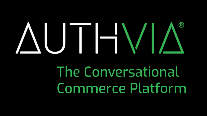 The logo for authvia is green and black on a white background.