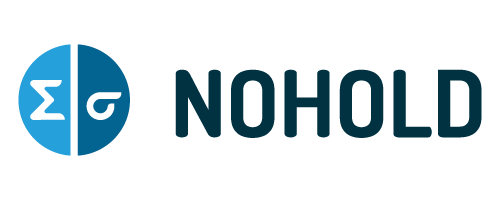 A close up of a nohold logo on a white background.