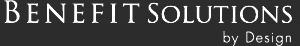Benefit Solutions by Design logo. White text on a dark gray background.