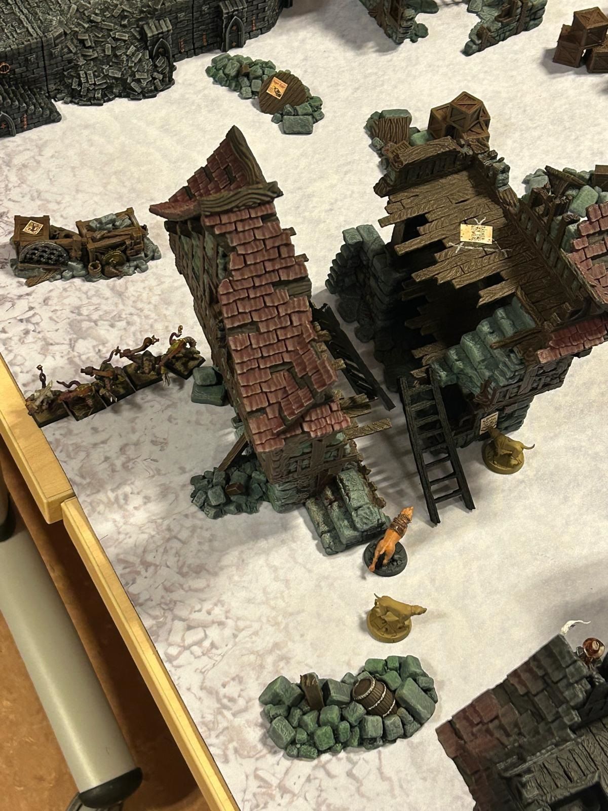 Detail foto van ons Mordheim terrein