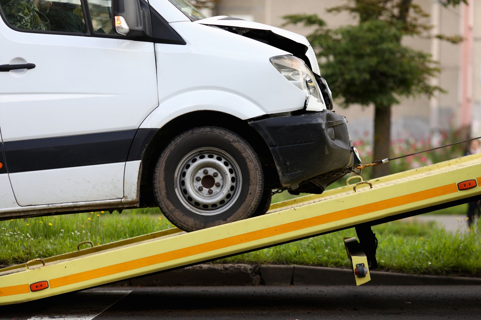 Crashed Car Is Immersed in Tow Truck Closeup | Shellharbour, Nsw