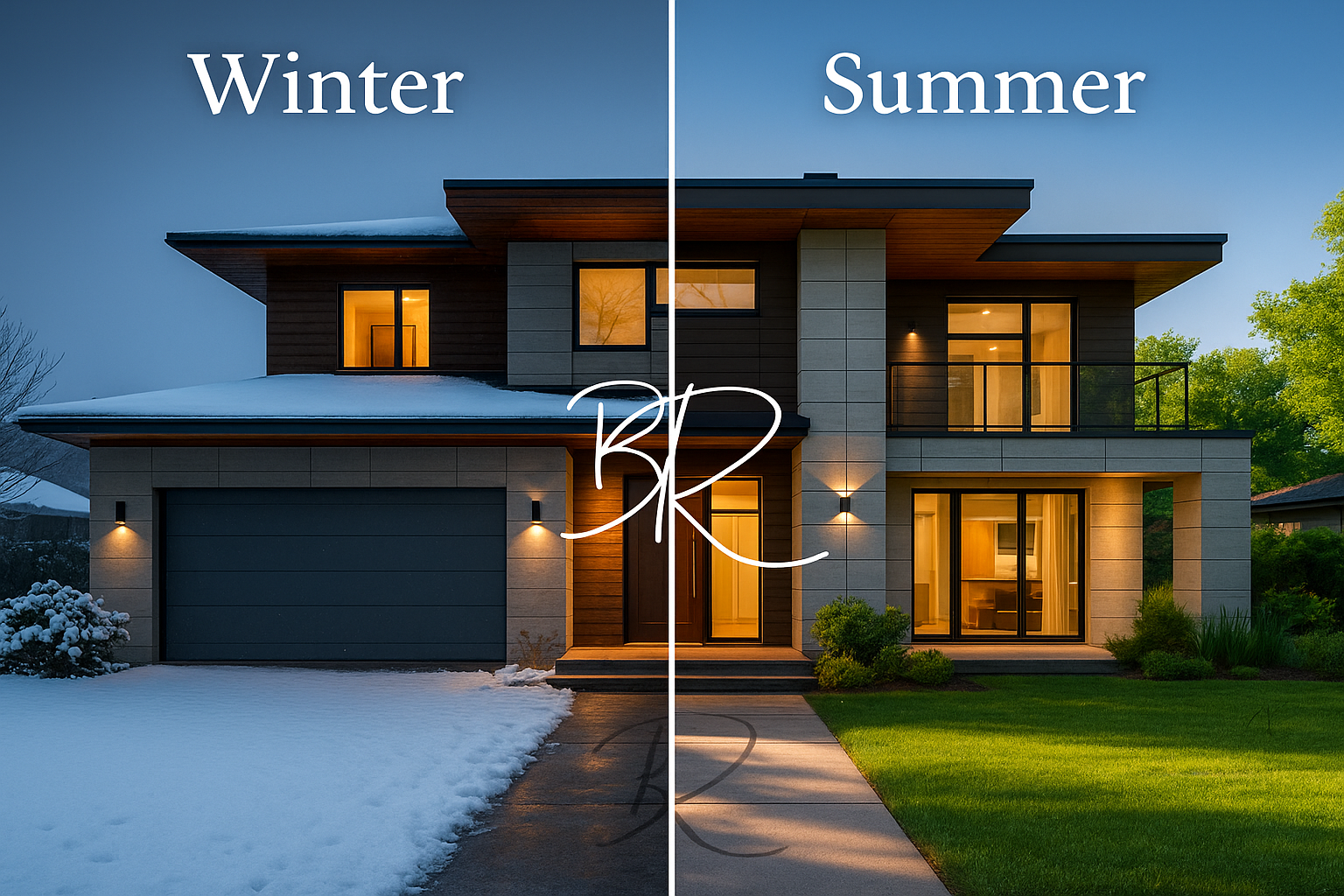 A picture of a house in winter and summer brandon rearick englewood colorado