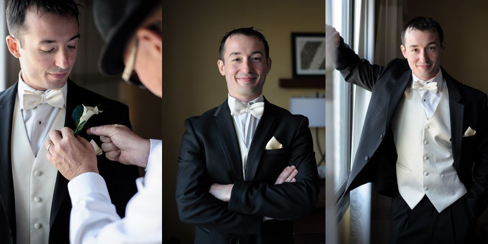 Wedding party toasting with beer bottles in an outdoor setting; sunflowers and smiles.