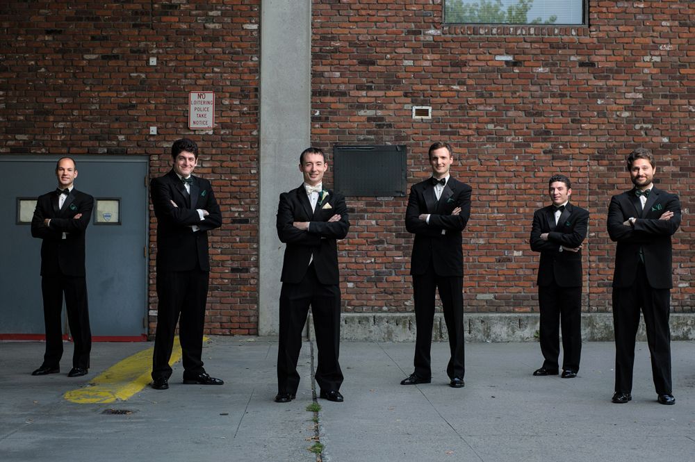 Wedding photos of a couple in a forest setting. The bride holds a sunflower bouquet. The groom kisses the bride.