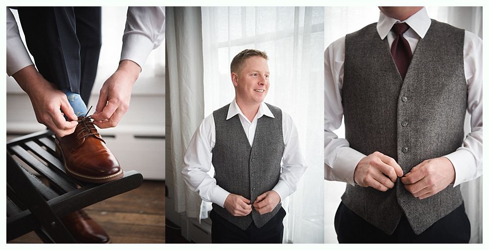 Bride in white dress holding bouquet, standing under weeping willow.
