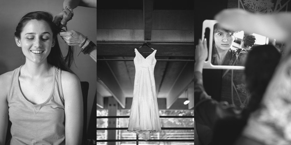 Three-part photo: sunflowers, woman sipping drink, and eyeshadow palette with many colors.