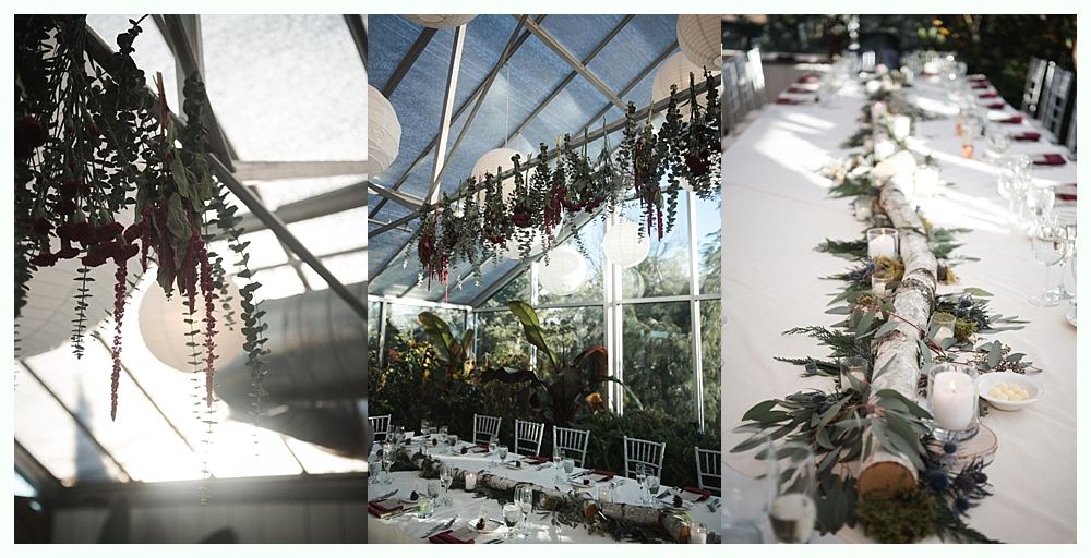 Woman in red dress giving a speech at a wedding. Bride smiles. Wooden interior.